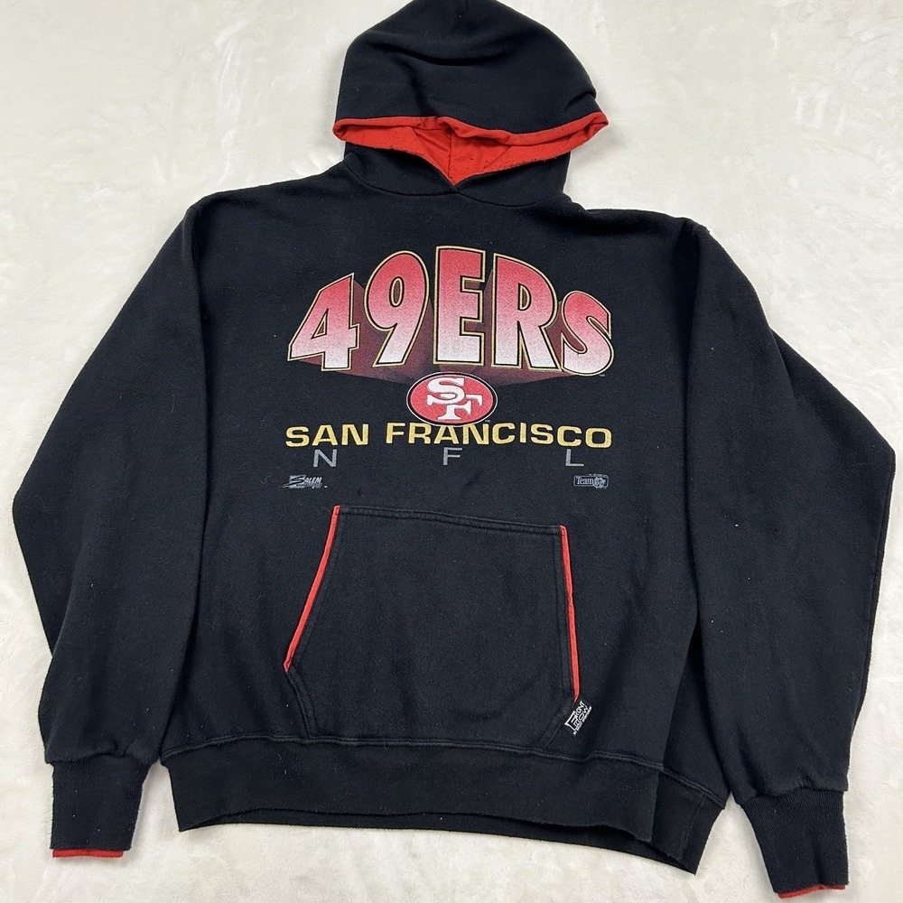 Salem Sportswear Hoodie Mens L Black San Francisco 49ers 1992 Vintage NFL